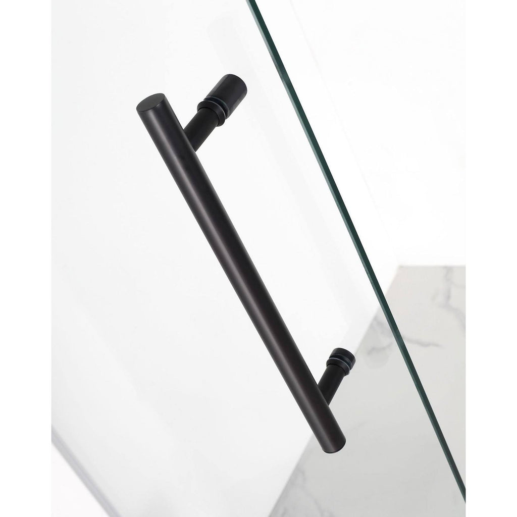 Frameless Hinged Neo-Angle Shower Enclosure in Stainless Steel B936095