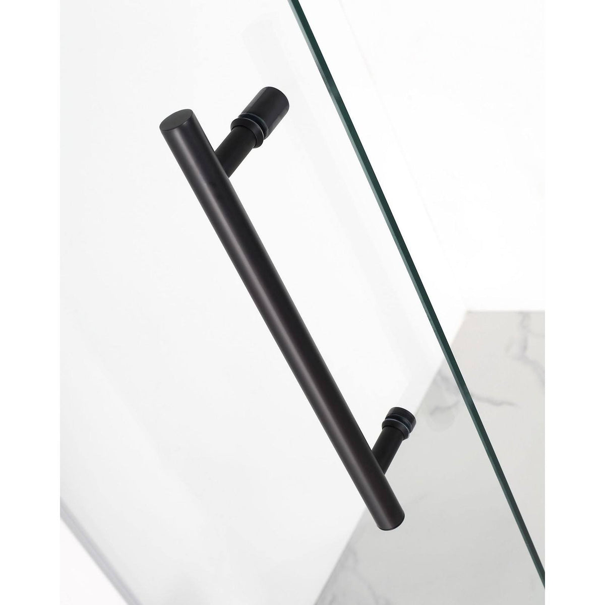 Frameless Hinged Neo-Angle Shower Enclosure in Stainless Steel B936095