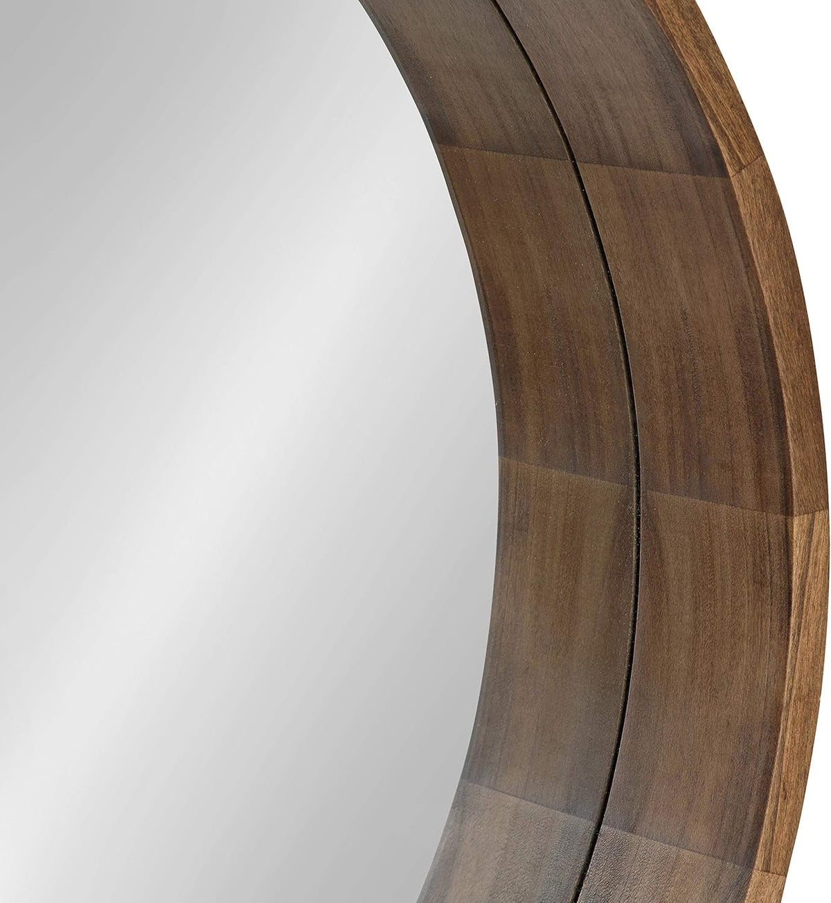 Round Mirror with Shelf, 30" Diameter, Rustic Brown Finish Z2994