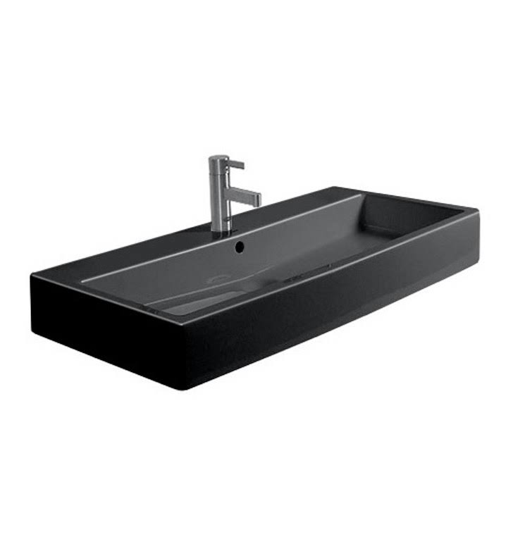 White Bathroom Sink with Overflow C39183