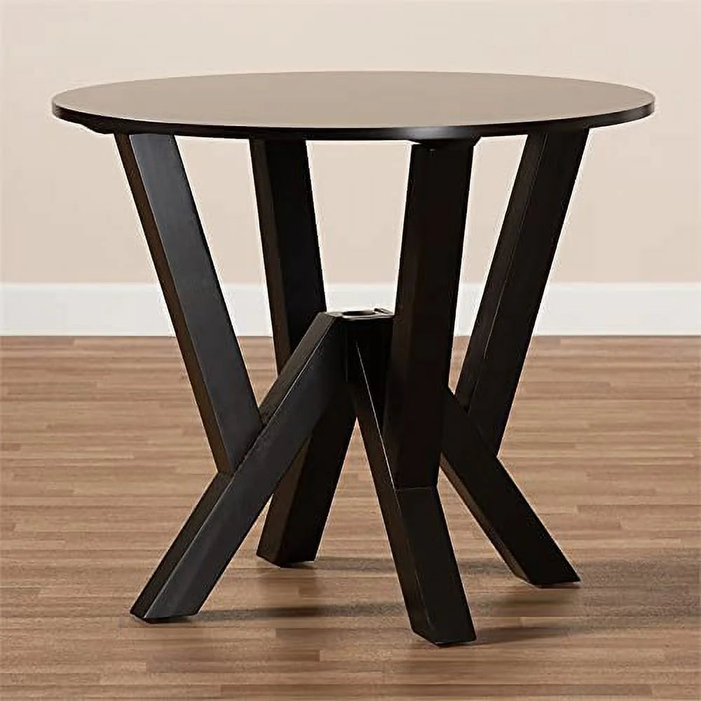 Dark Brown Round Wood Dining Table G1421