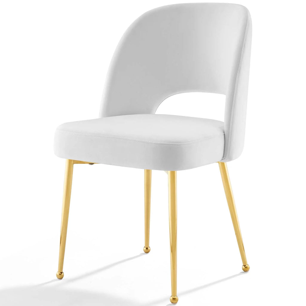 White Velvet Dining Chair G2356