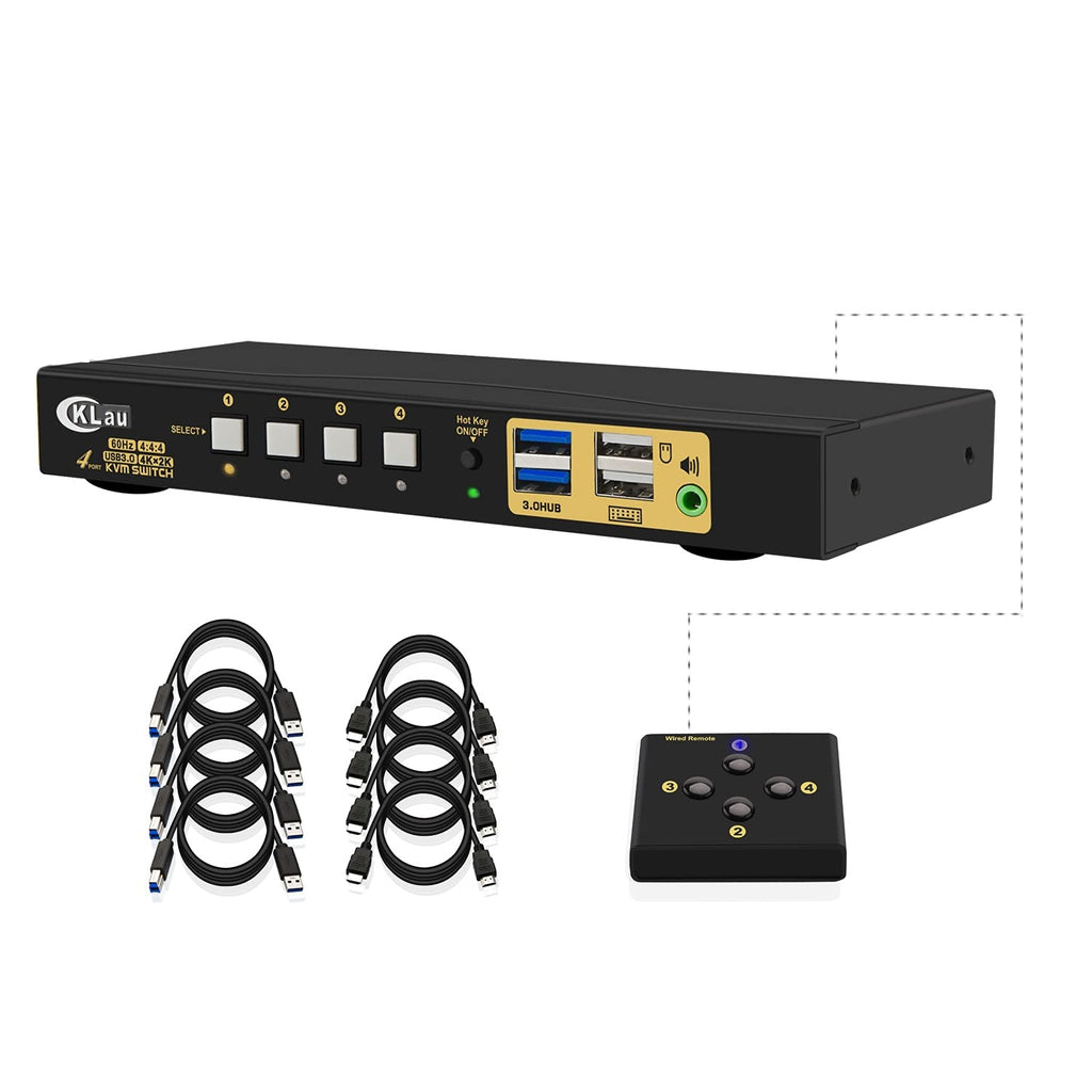 Dual Monitor Displayport KVM Switch 2 Port 4K@60Hz with Audio USB 2.0 Hub W3488