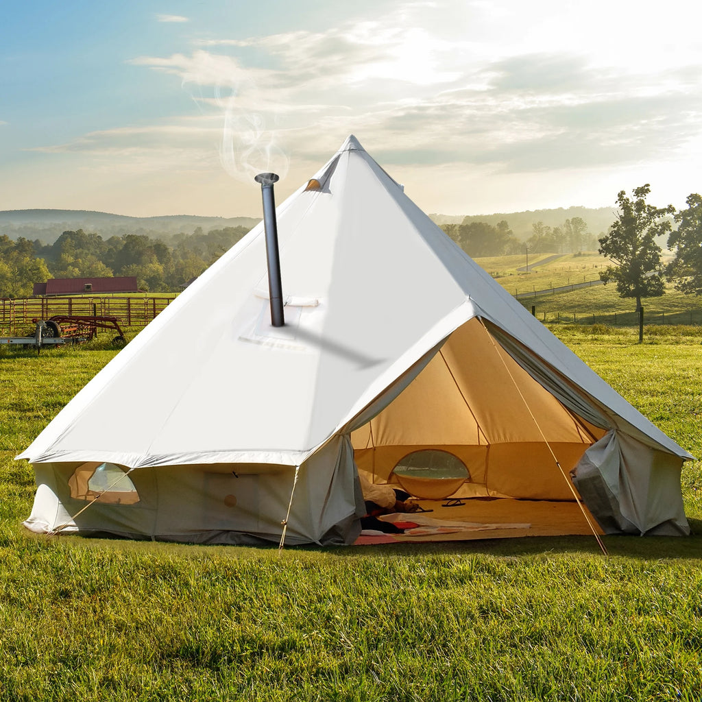 4 Seasons Waterproof Cotton Camping Tent with Stove Jacks O291