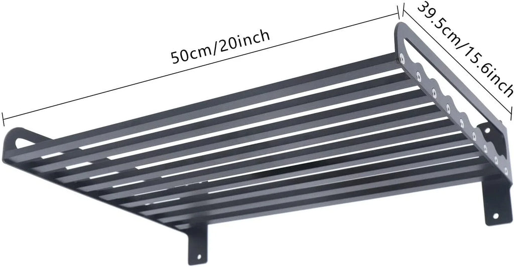 Black Wall Mounted Microwave Oven Bracket Storage Rack Aluminum J31602
