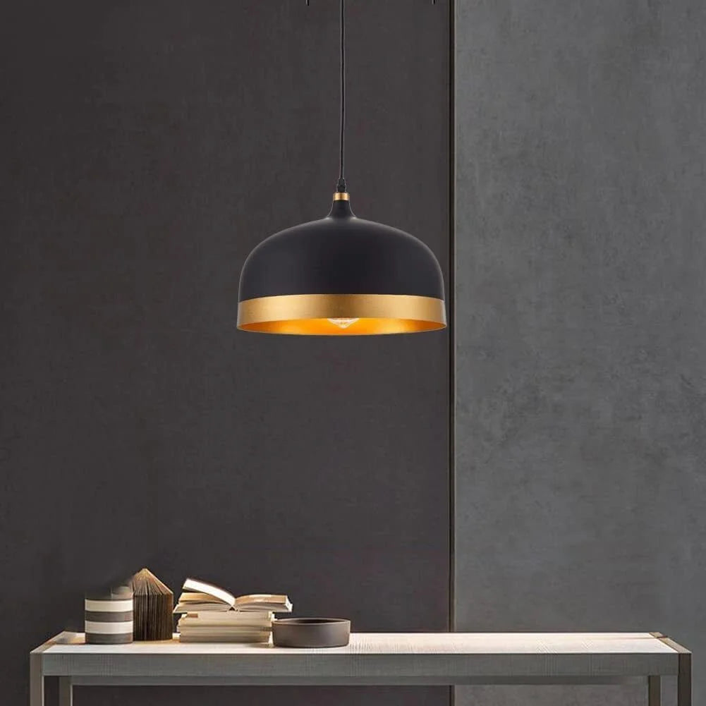 Black and Gold Metal Pendant Light Q951753