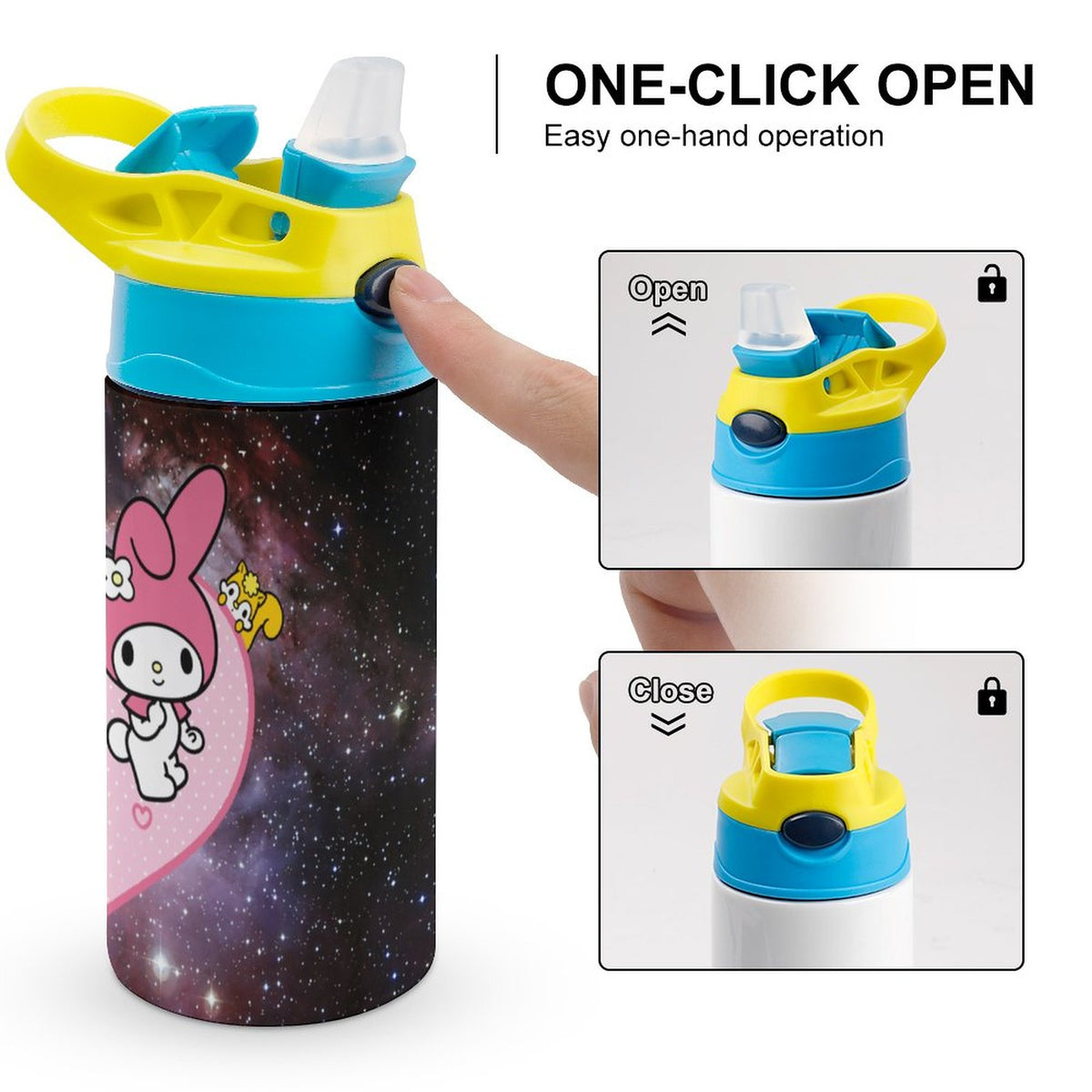Stainless Steel Vacuum Insulated Water Bottle with Straw O24515
