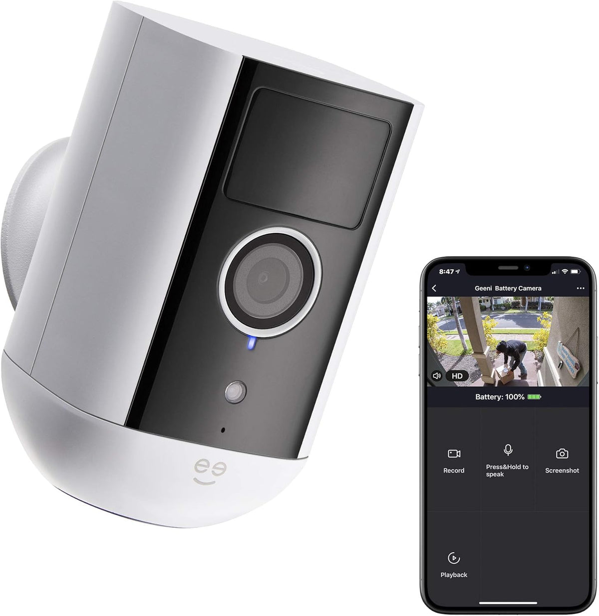 Wireless WiFi Security Camera, 1080P Night Vision, Motion Detection, 2-Way Audio P3756
