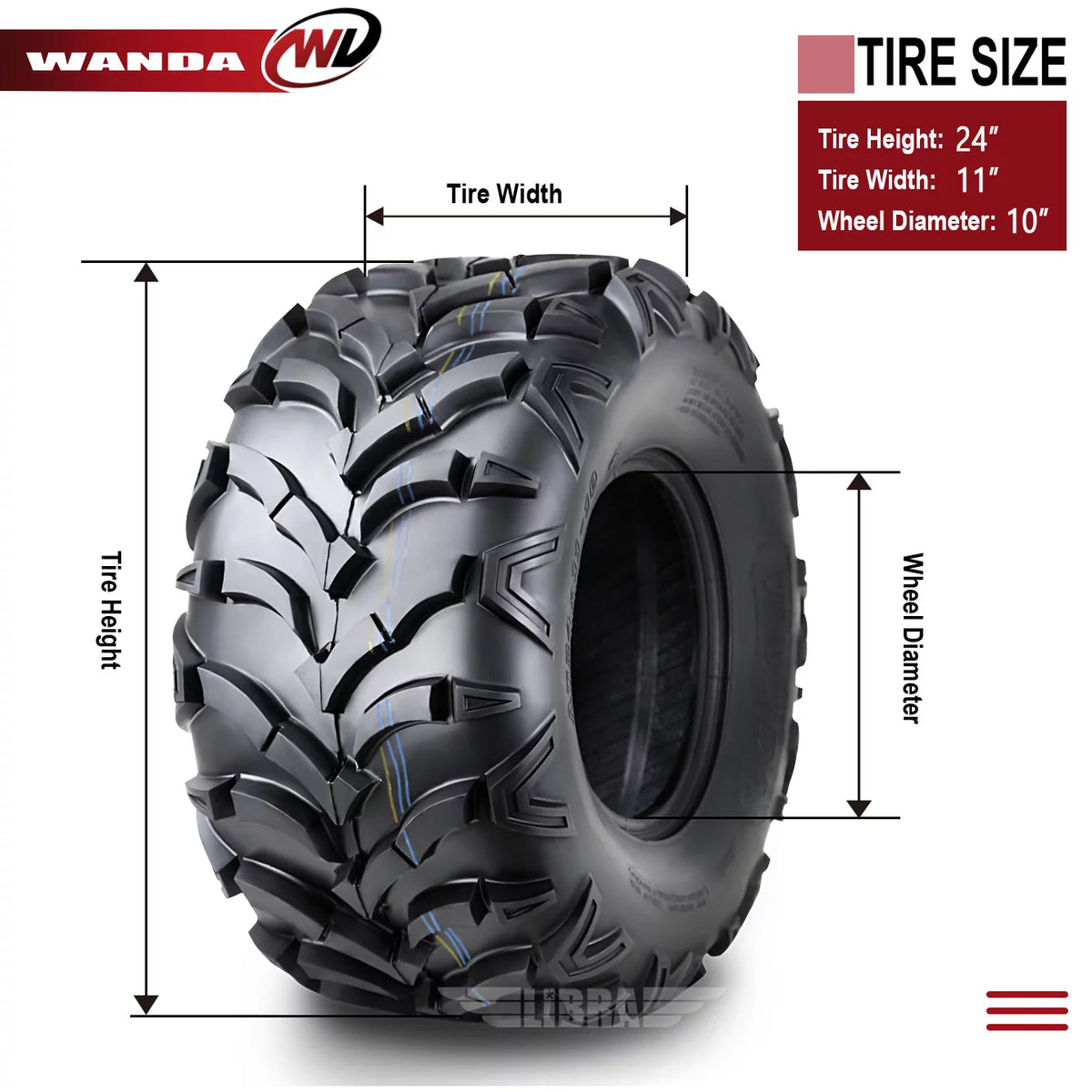 2 New ATV/UTV Tires 24x11-10 6PR S191125