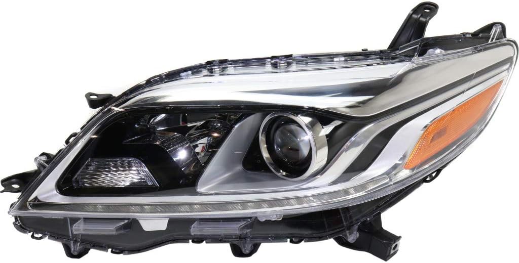 Passenger Side Halogen Headlight for Toyota Sienna 2015-2019 XLE/Limited with LED Daytime Running Light P8400