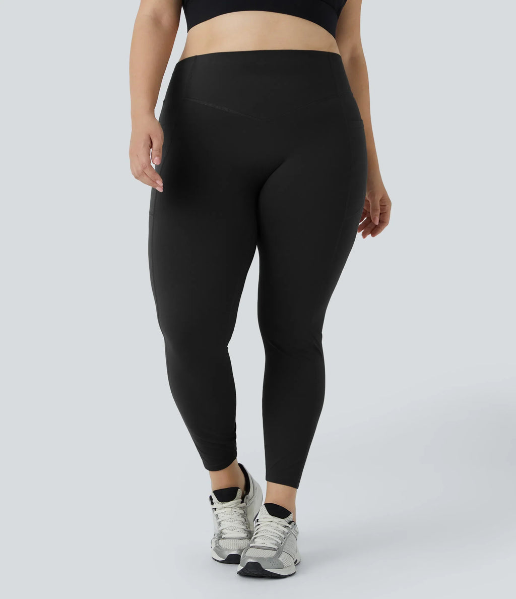 High Waisted Tummy Control Shaping Leggings Plus Size A129