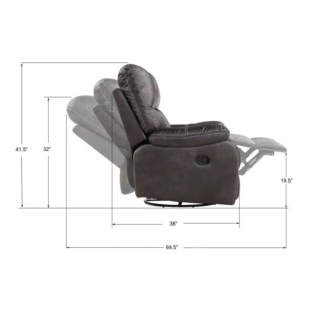 Dark Gray Swivel Reclining Glider G300