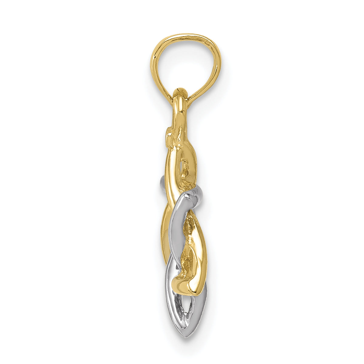 10K Two-Tone Gold Polished Star Of David Pendant With 10K Yellow Gold Lightweight Rope Chain 18" X809888