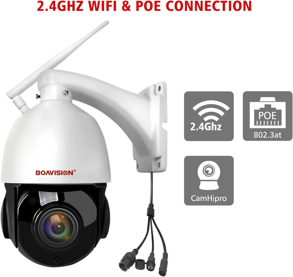 5MP 30X Zoom PTZ Security Camera Outdoor Wireless WiFi POE Surveillance System N4668
