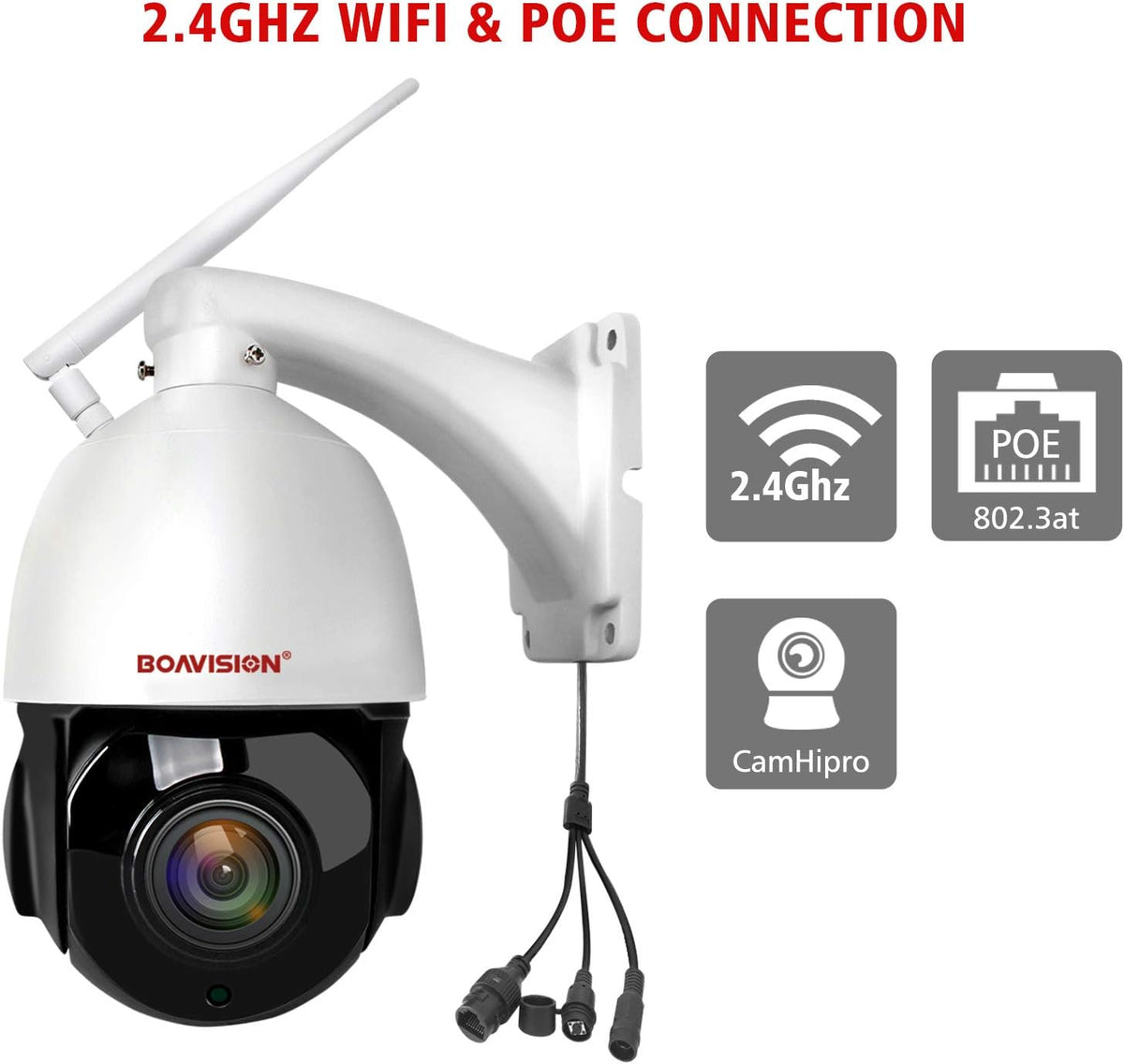 5MP 30X Zoom PTZ Security Camera Outdoor Wireless WiFi POE Surveillance System N4668