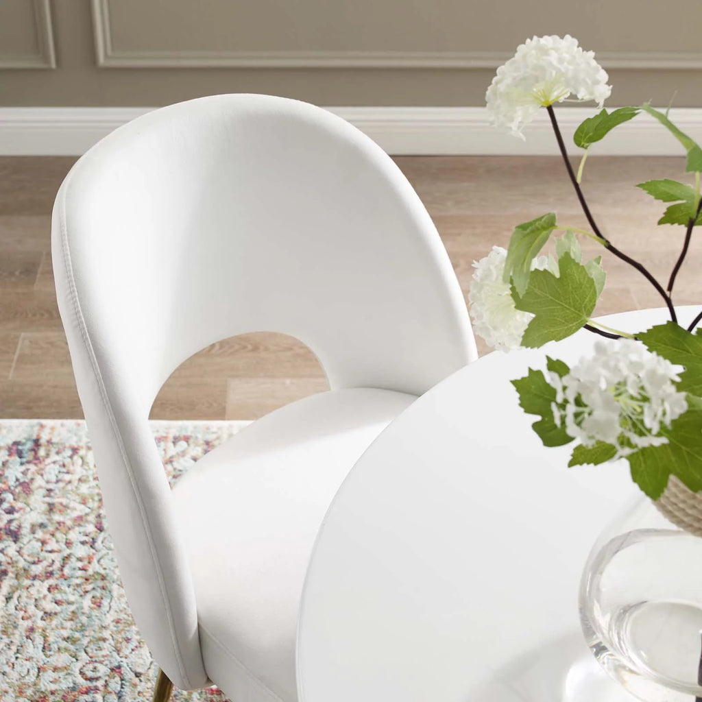 White Velvet Dining Chair G2356