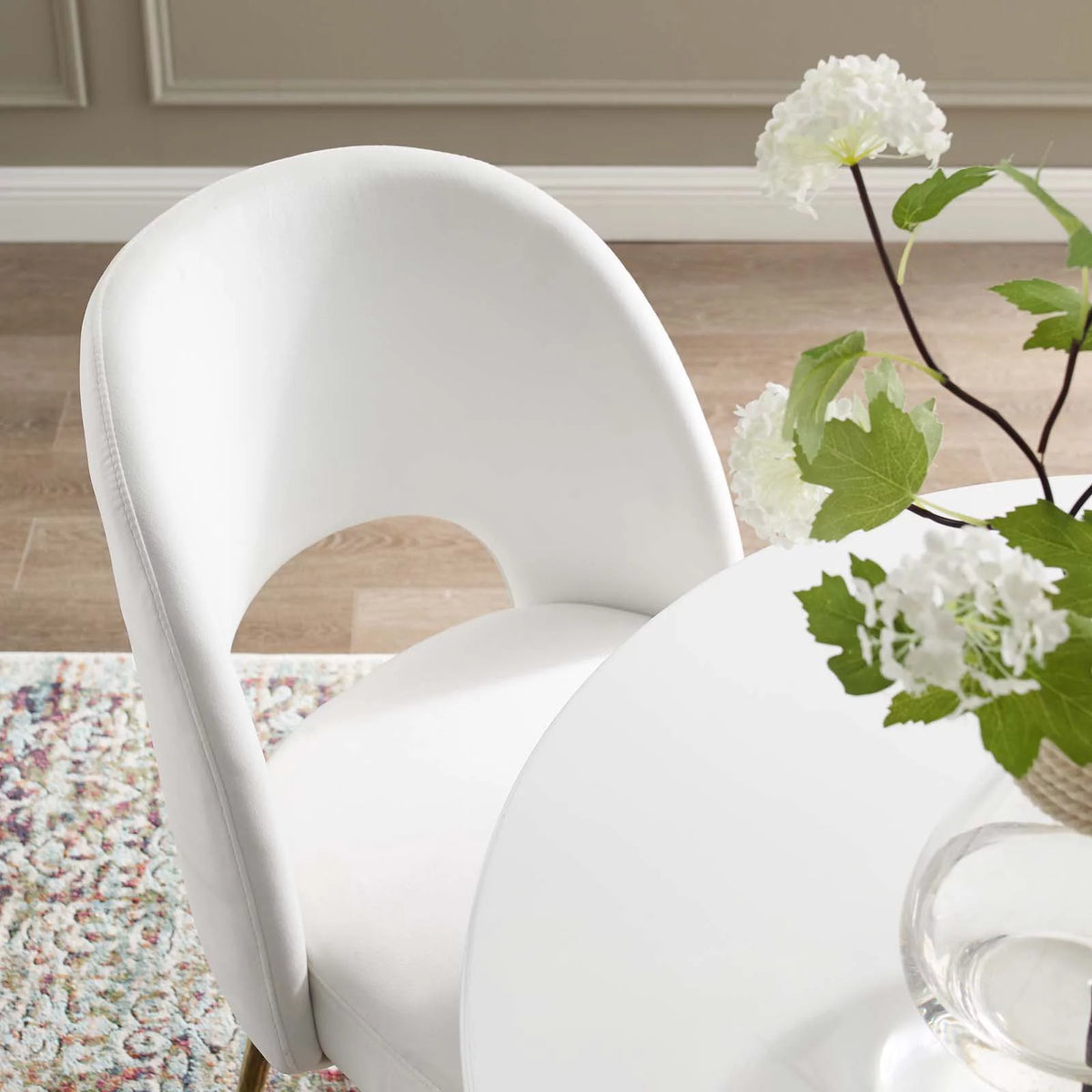 White Velvet Dining Chair G2356