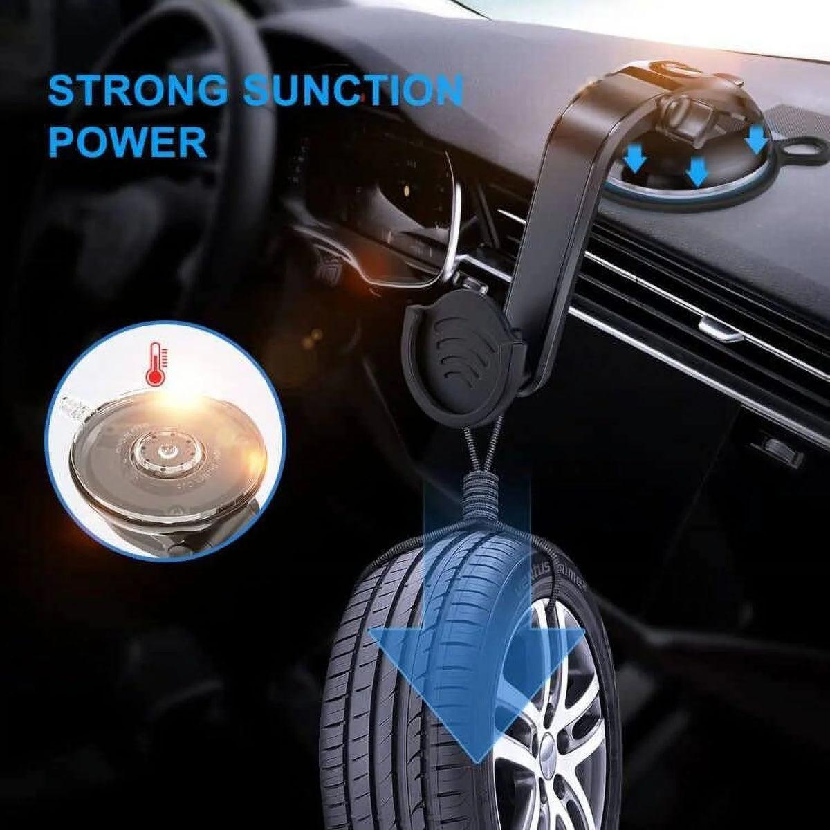 Suction Cup Phone Holder with 360 Rotation - Black Q191