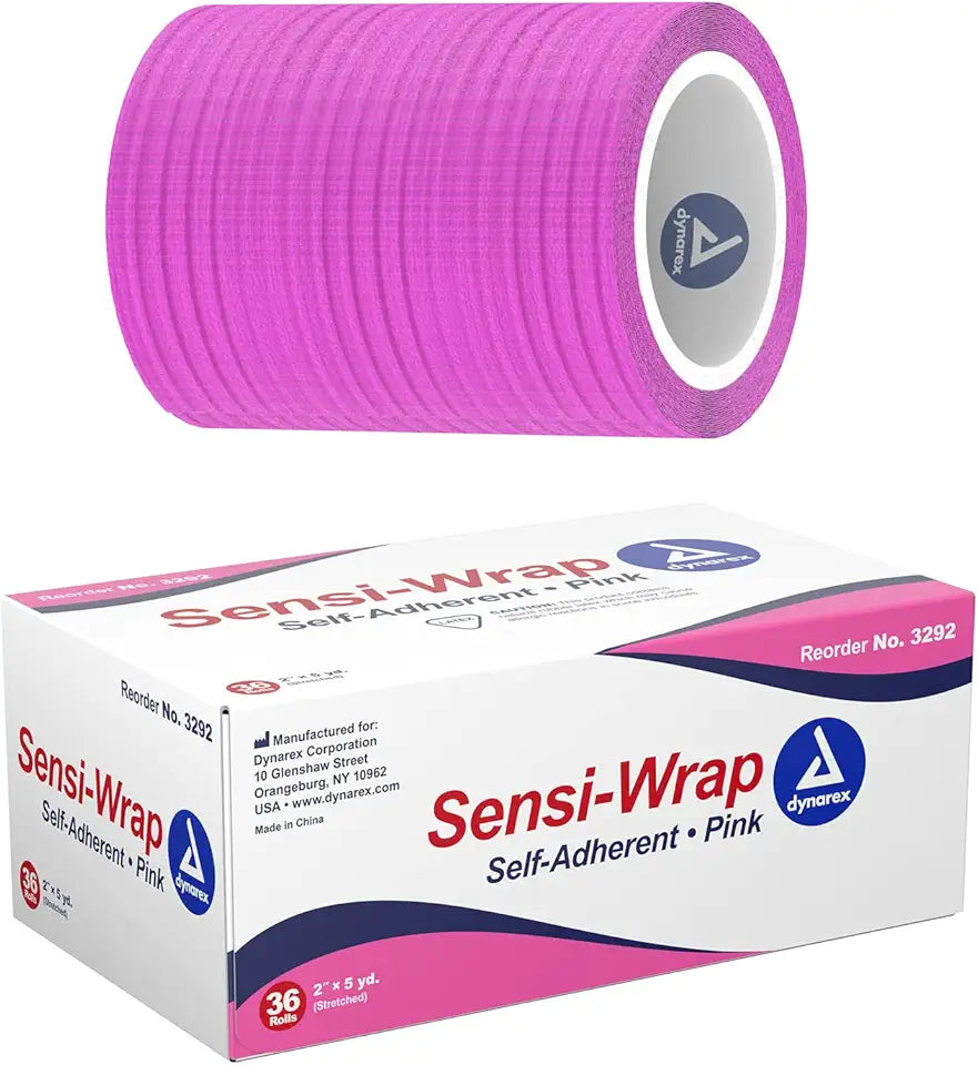 Self-Adherent Bandage Roll, Pink, 2" x 5 yds, Pack of 36 T324484