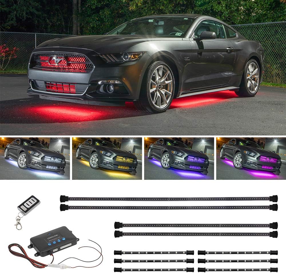 4pc Underbody & 6pc Interior LED Lighting Kit with Control Box & Remote G686