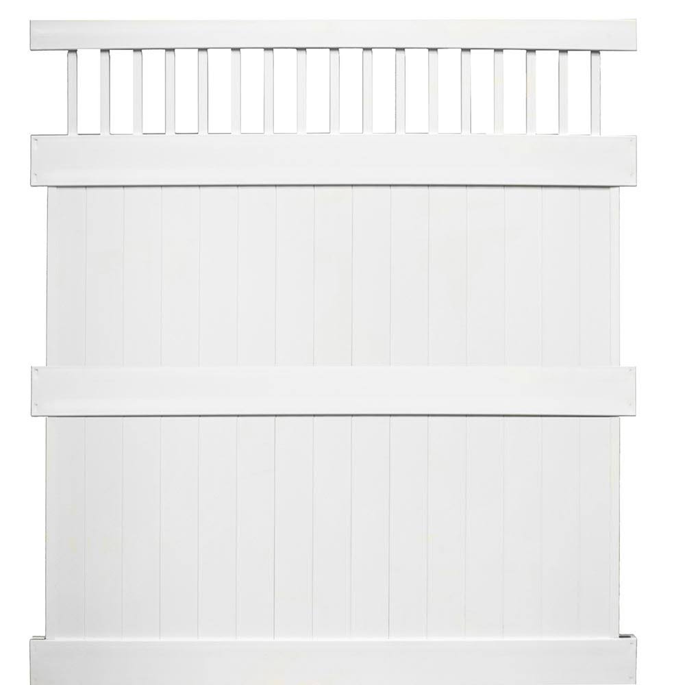 White Vinyl Privacy Fence Panel Kit Y98979