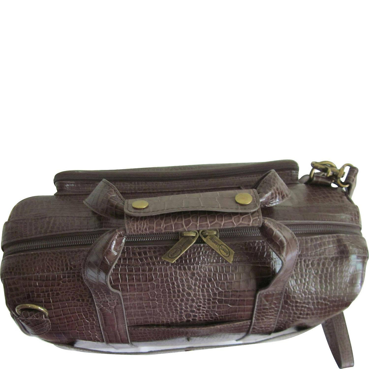 Brown Leather Carry-On Weekend Duffel U748298