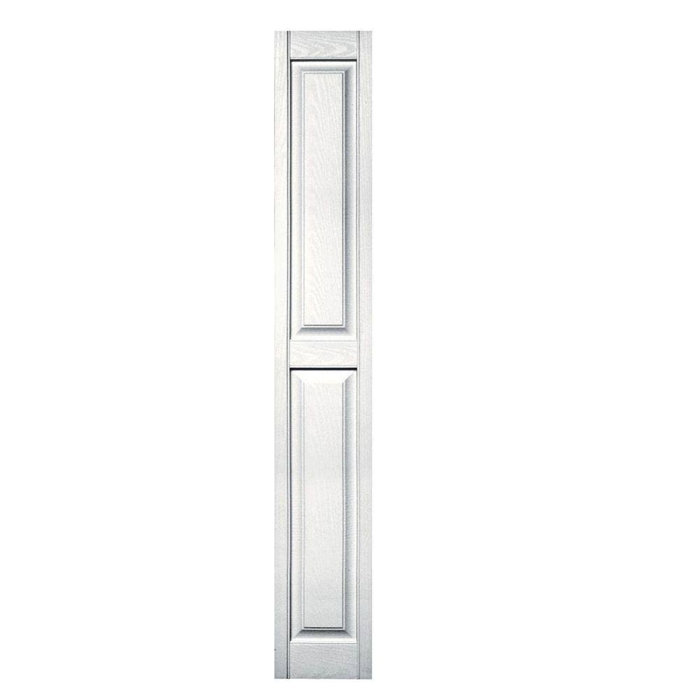 Bright White Raised Panel Vinyl Exterior Shutters (Pair) F92620