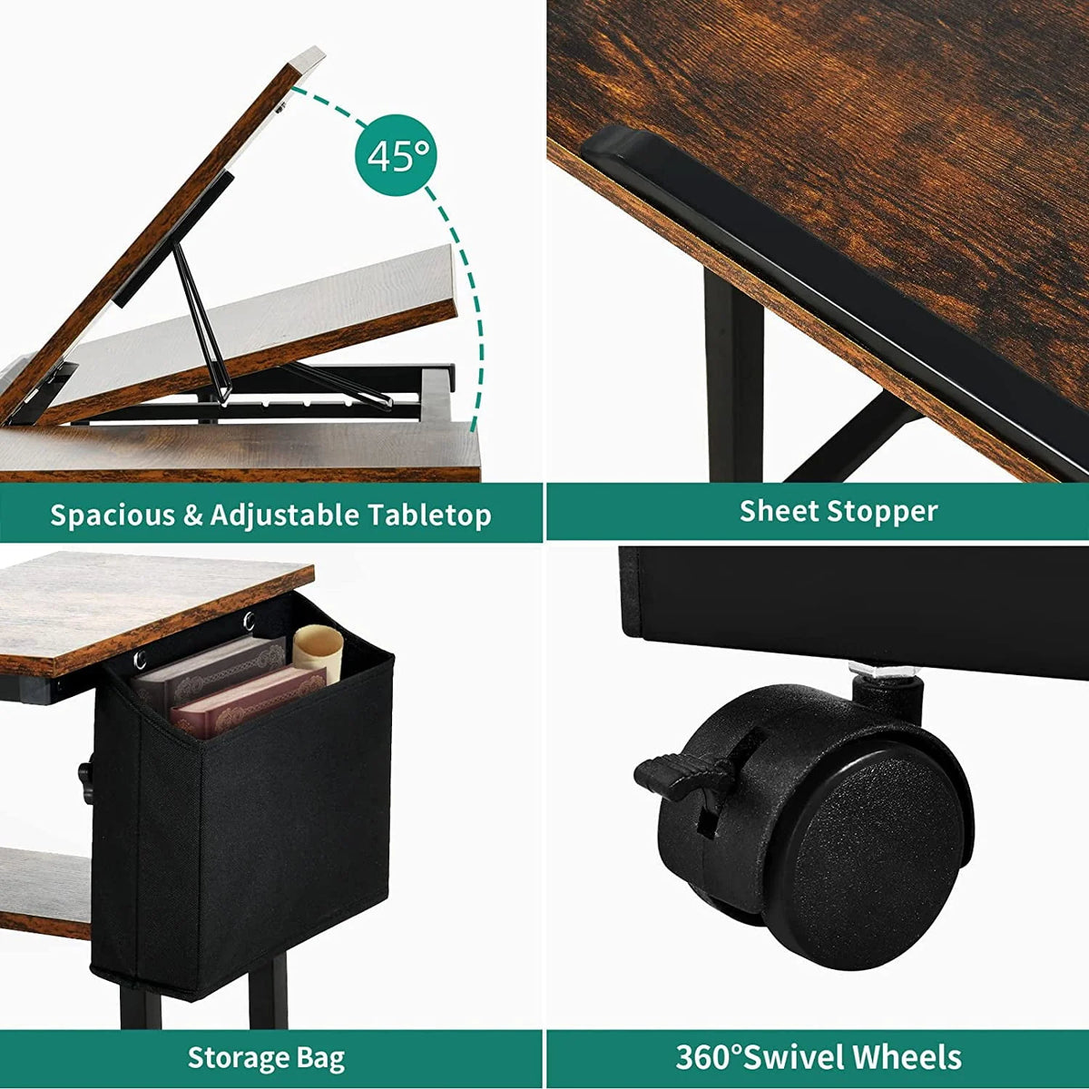 Portable Laptop Table with Charging Station W793