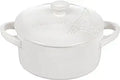 White 8 Ounce Stoneware Mini Round Cocotte R975243
