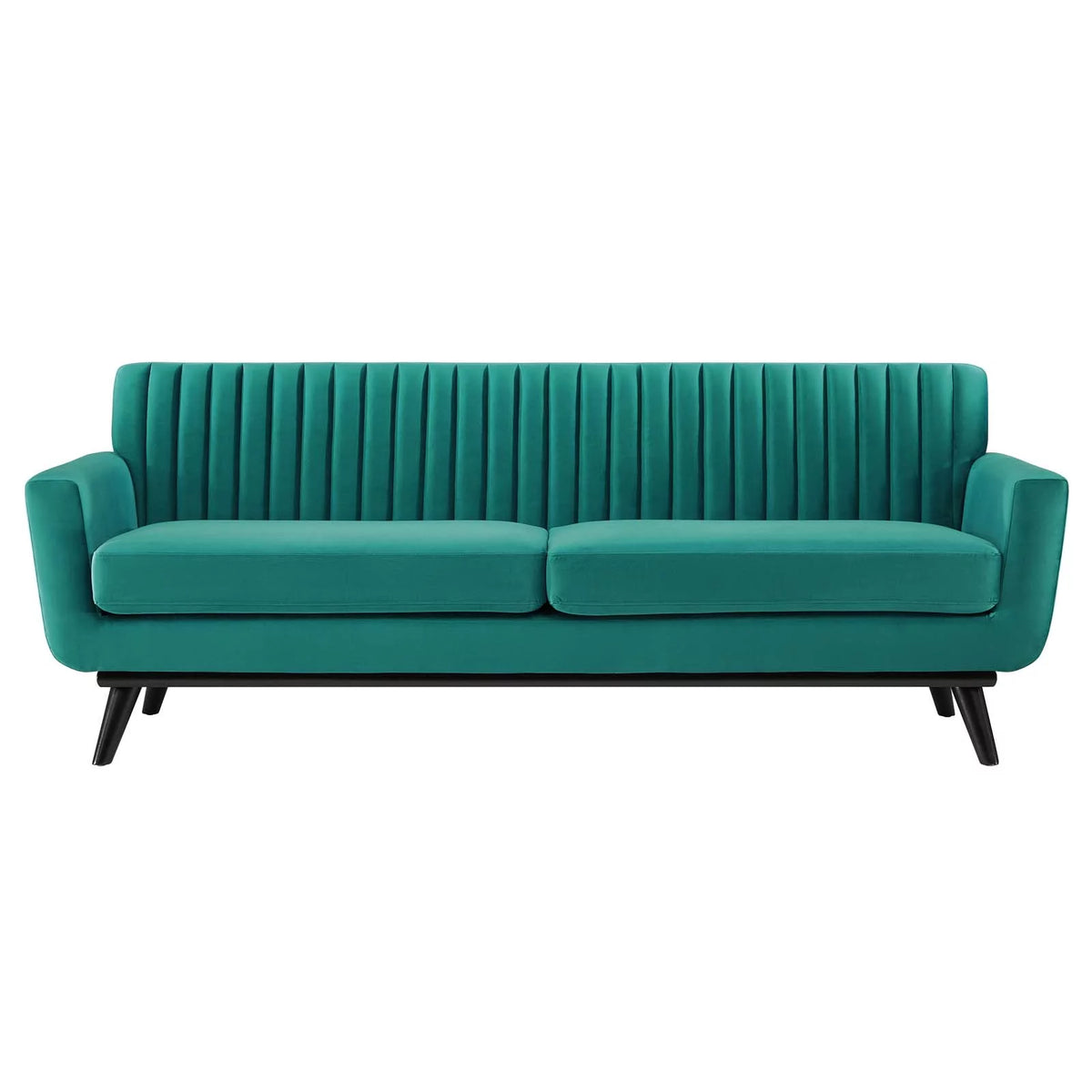Teal Blue Velvet Tufted Sofa Z34822