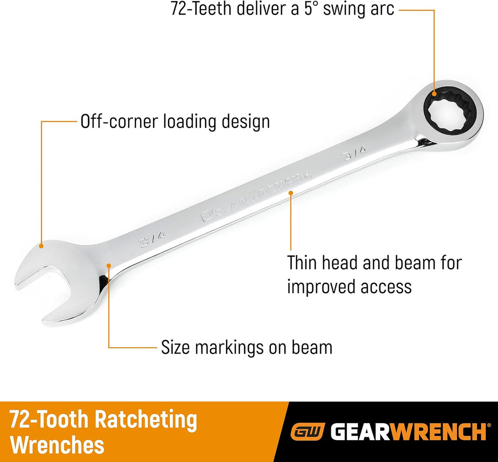 12 Pt. Ratcheting Combination Wrench, 1-1/2", Pack of 2 C272402