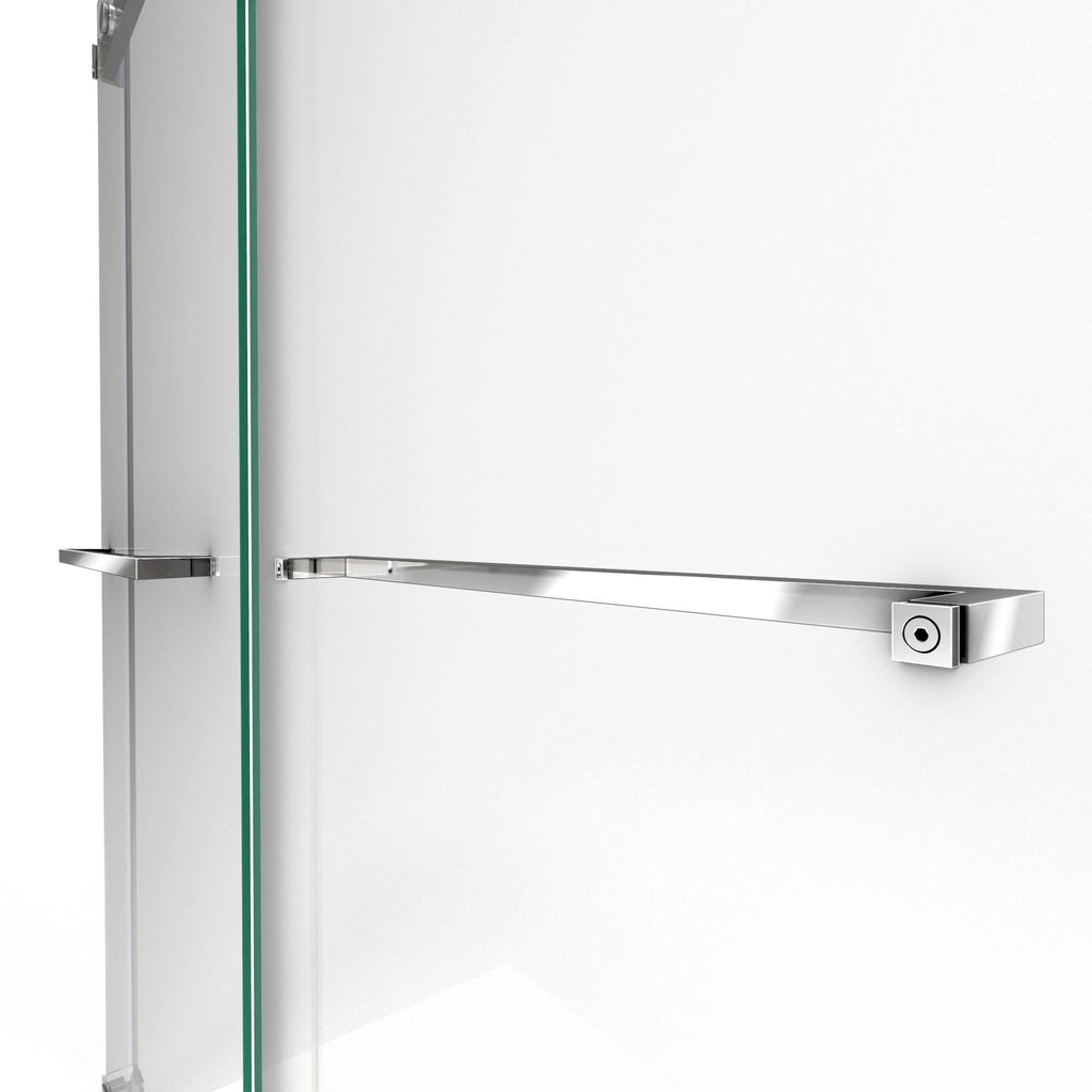 56-60 in. W x 76 in. H Frameless Bypass Shower Door in Satin U547978