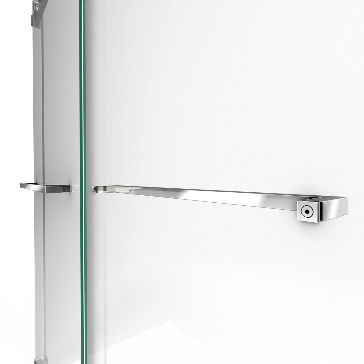 56-60 in. W x 76 in. H Frameless Bypass Shower Door in Satin U547978