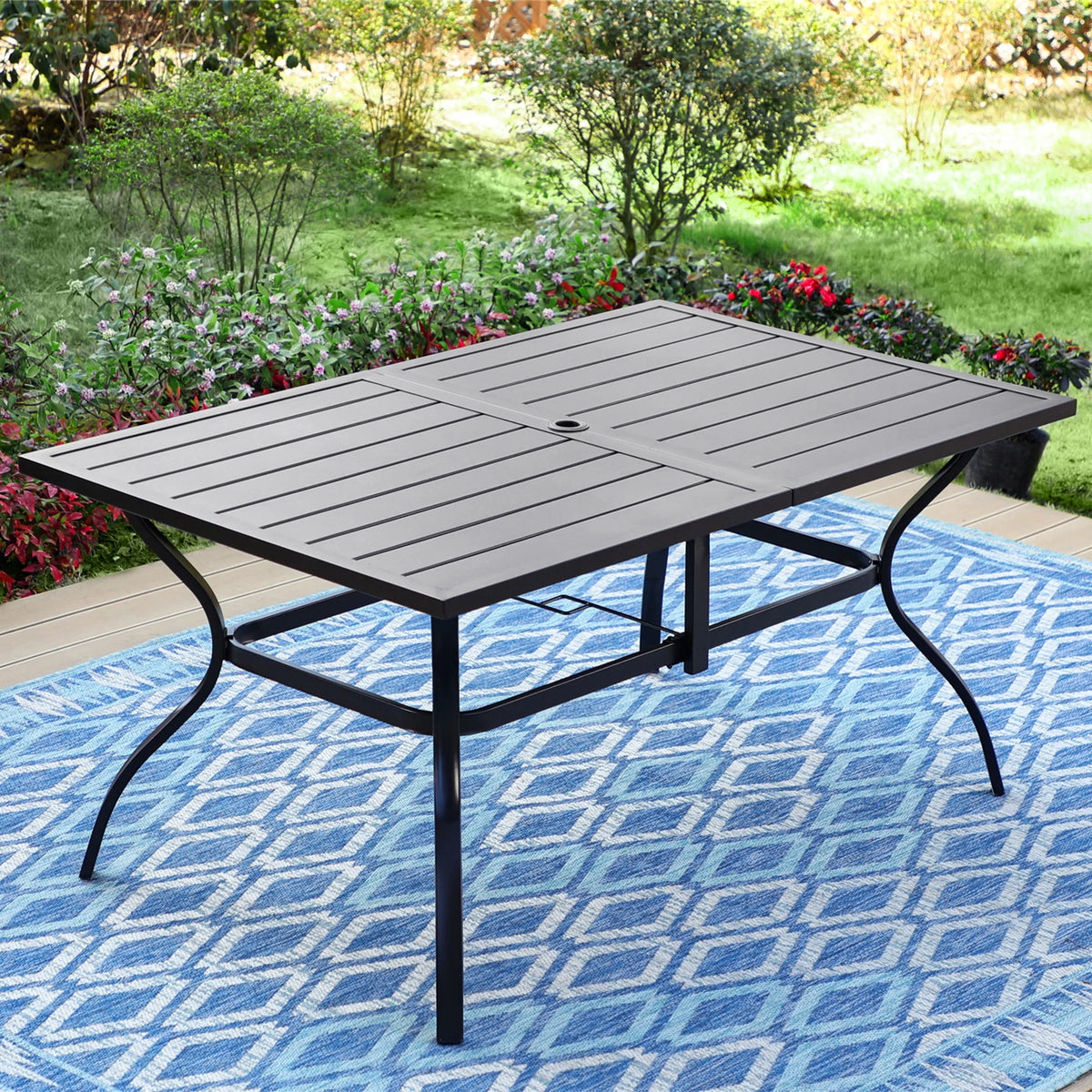 7-Piece Outdoor Dining Set for 6-Person Black L18042