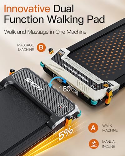 Walking Pad Treadmill with Incline, 2 in 1 Walking Machine Q711013