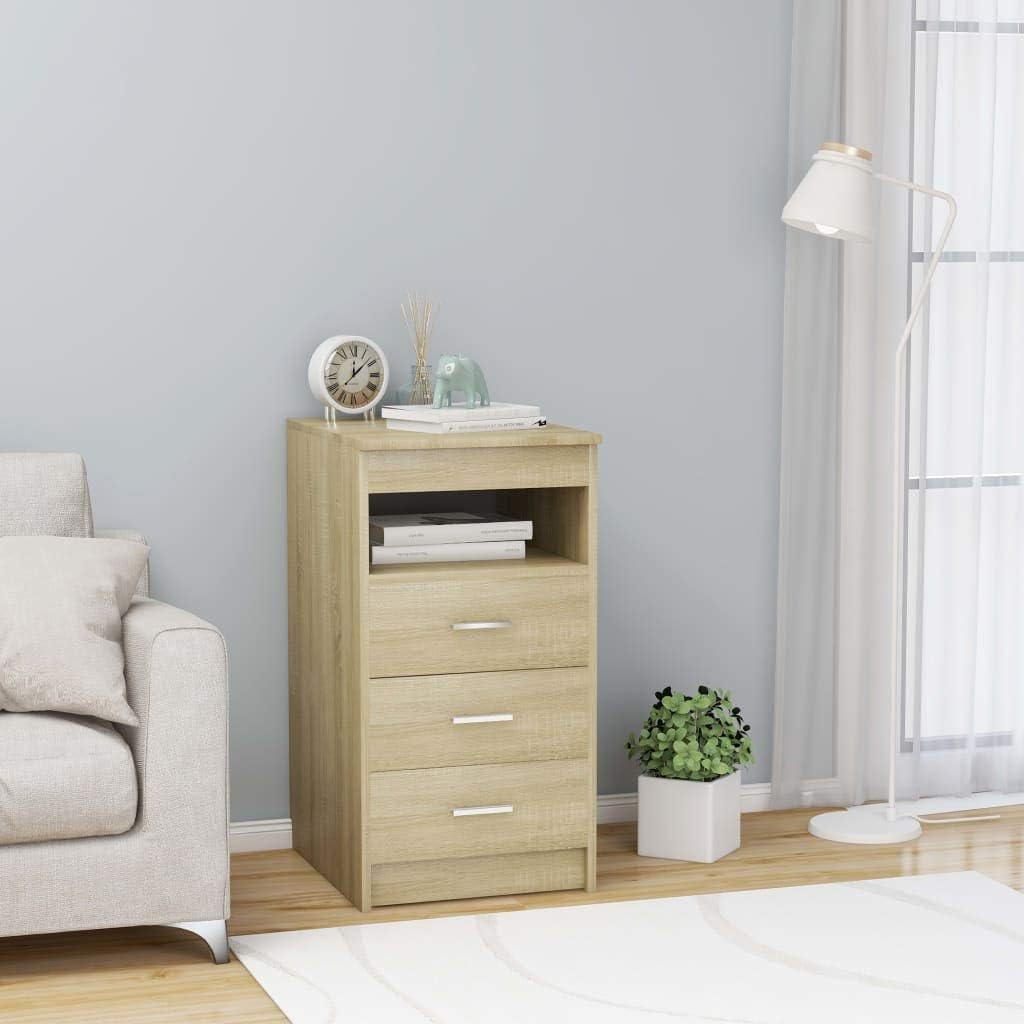3 Drawer Nightstand with Storage Shelf W4137