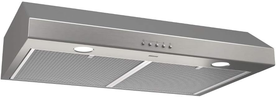 Three-Speed Under-Cabinet Range Hood with LED Lights, 30, Stainless Steel M7386