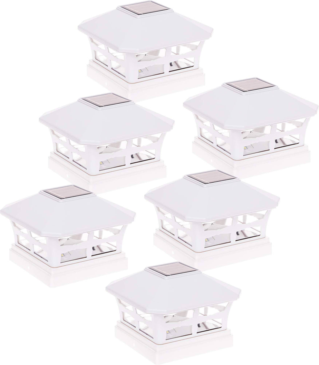 6 Pack Solar Powered Post Cap Light P4761