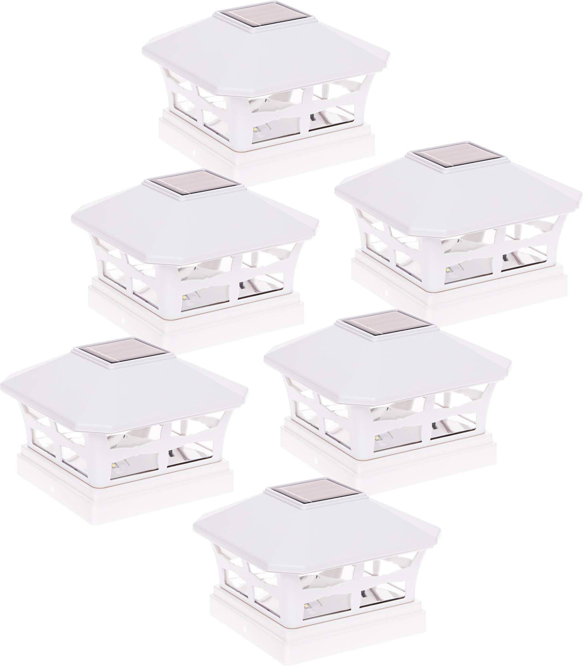 6 Pack Solar Powered Post Cap Light P4761