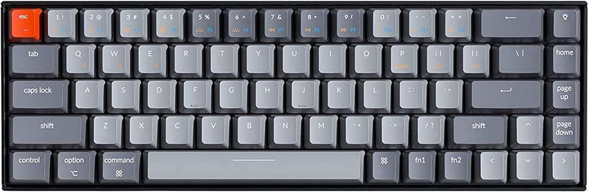 Bluetooth Wireless Mechanical Keyboard with Brown Switch LED Backlit 68 Keys Compact Q931