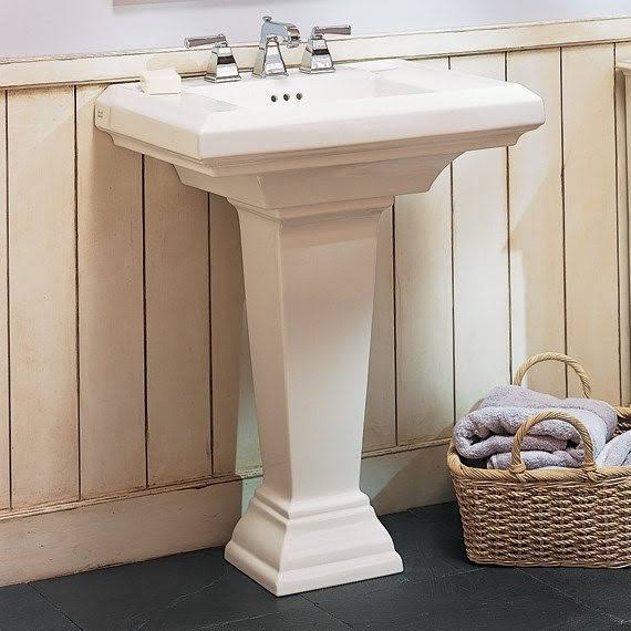 White Pedestal Bathroom Sink A3484