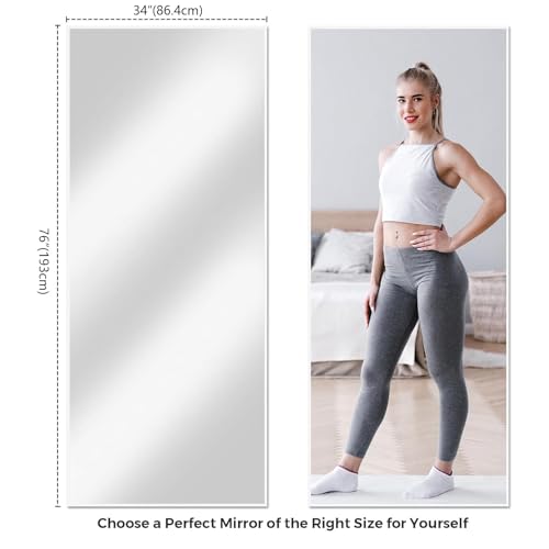 Black 65"x24" Full Length Mirror with Aluminum Alloy Frame B478