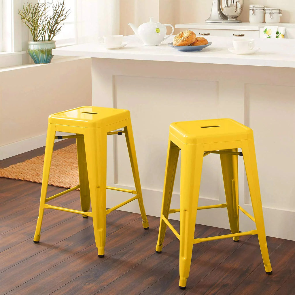 Yellow Metal Stackable Bar Stools R3289