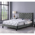 Gray Tufted Queen Platform Bed X157