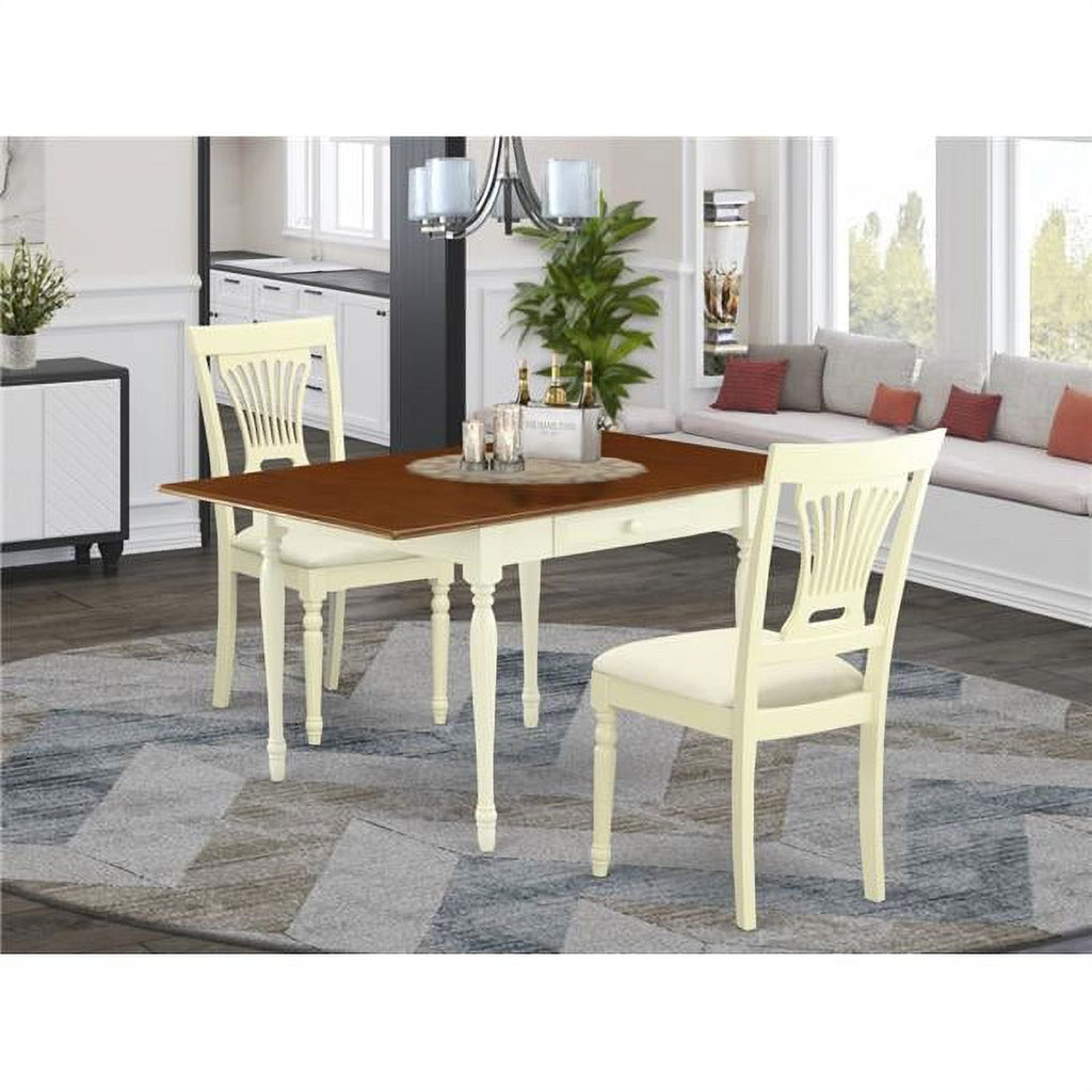 3-piece Dining Set with Linen Seat in Cherry B731