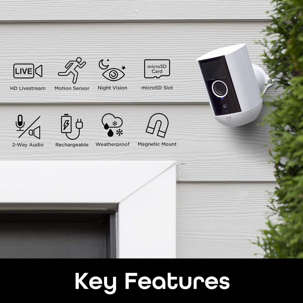 Wireless WiFi Security Camera, 1080P Night Vision, Motion Detection, 2-Way Audio P3756