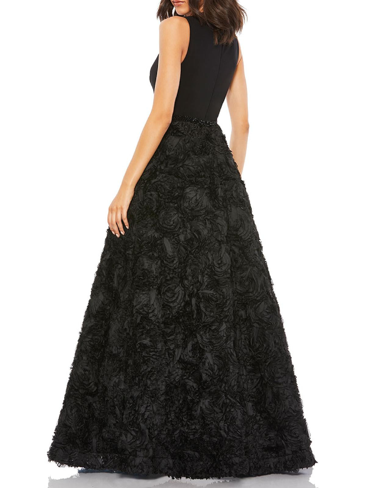 Rosette Embellished Evening Dress Q4026