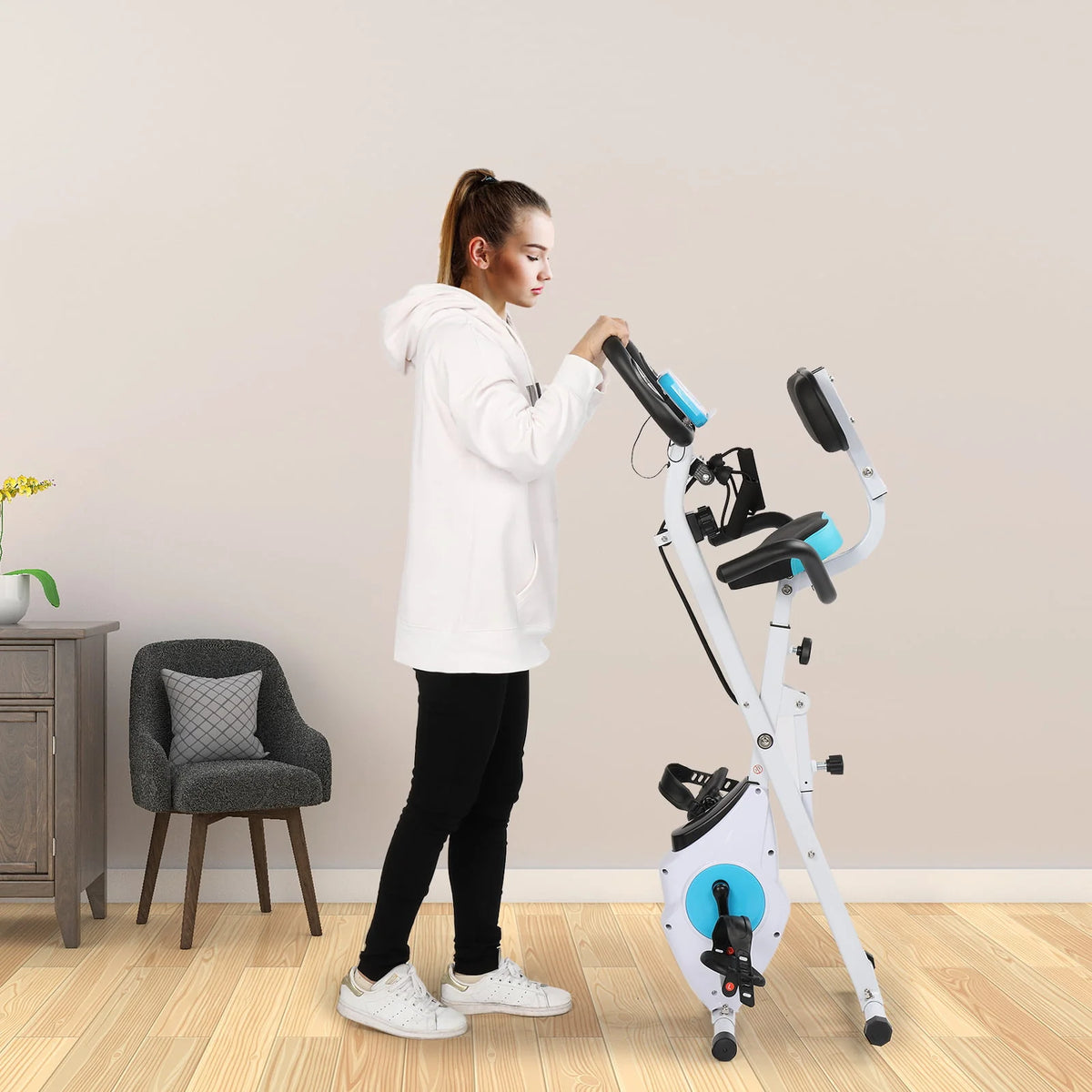 Folding Magnetic Resistance Exercise Bike X42825