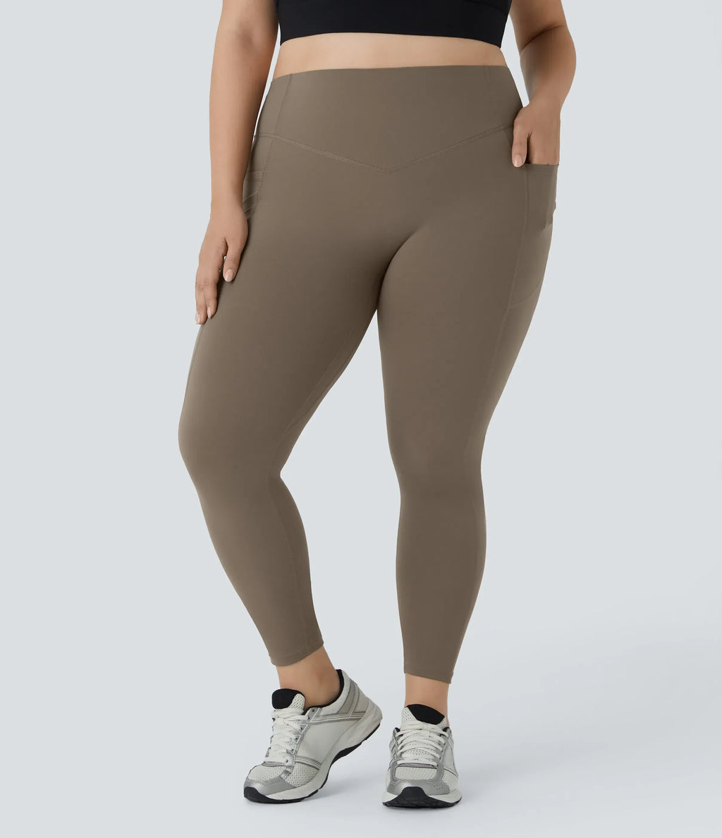 High Waisted Tummy Control Shaping Leggings Plus Size A129
