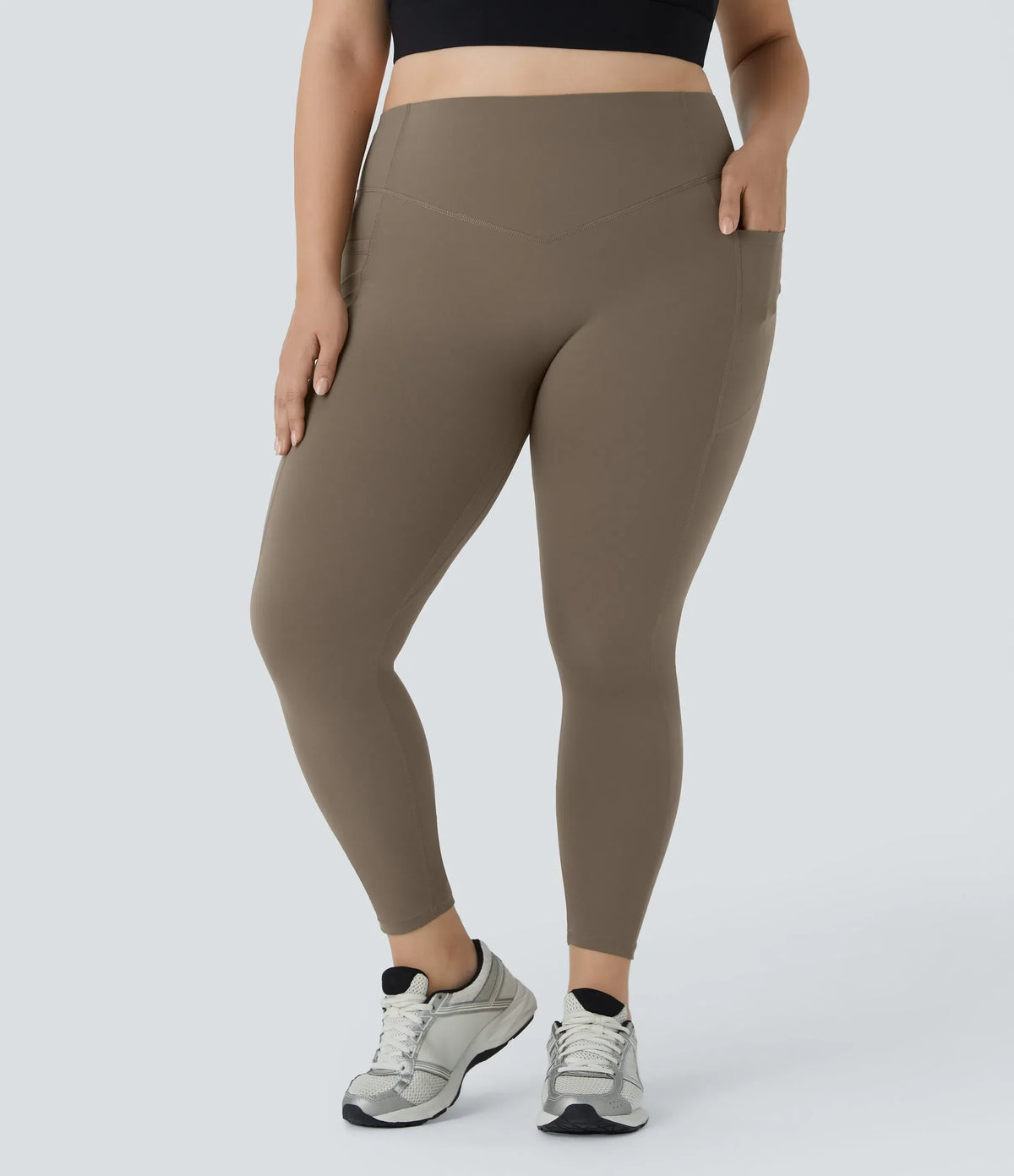 High Waisted Tummy Control Shaping Leggings Plus Size A129